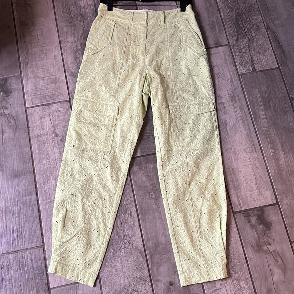 Derek Lam 10 Crosby eyelet cargo light green pants size 4 small women’s nwot - Picture 2 of 10
